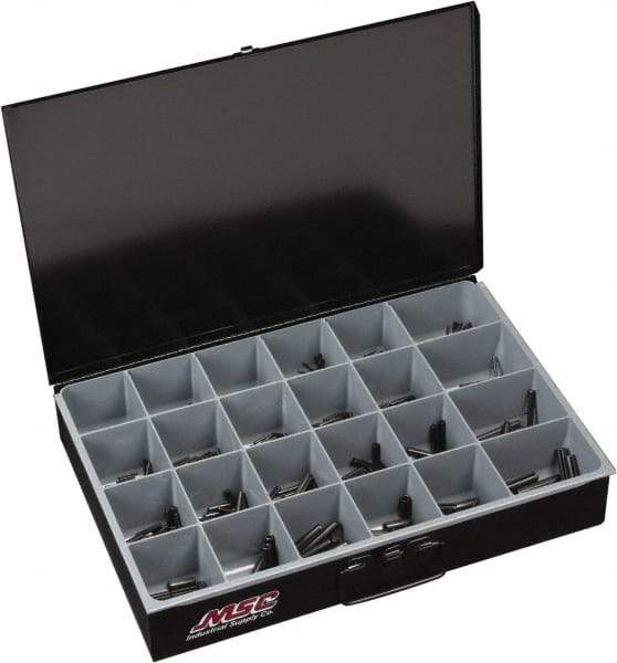 Value Collection - 755 Piece, 1/16 to 3/8" Pin Diam, Spring Pin Assortment - 1/2 to 2" Long, Grade 2 Steel - Americas Industrial Supply
