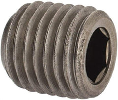 Unbrako - 1/16-27, 5/16" OAL, Stainless Steel Socket Pressure Plug - 3/4" Taper per Foot, 5/32" Hex Key - Americas Industrial Supply