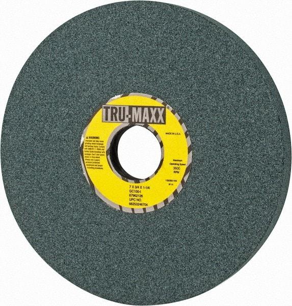 Tru-Maxx - 7" Diam x 1-1/4" Hole x 3/4" Thick, I Hardness, 100 Grit Surface Grinding Wheel - Silicon Carbide, Type 5, Fine Grade, 3,600 Max RPM, Vitrified Bond, One-Side Recess - Americas Industrial Supply