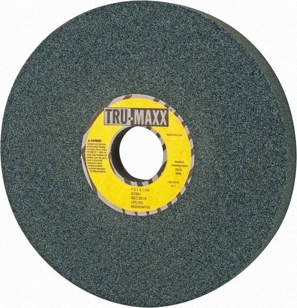 Tru-Maxx - 7" Diam x 1-1/4" Hole x 1" Thick, I Hardness, 80 Grit Surface Grinding Wheel - Silicon Carbide, Type 5, Medium Grade, 3,600 Max RPM, Vitrified Bond, One-Side Recess - Americas Industrial Supply