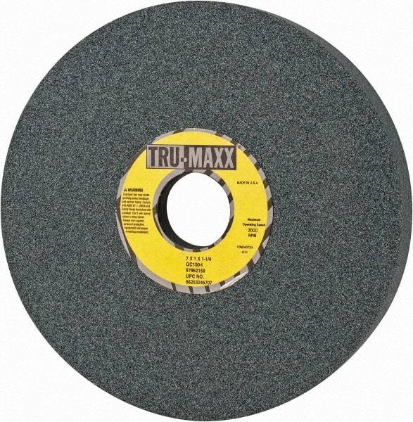 Tru-Maxx - 7" Diam x 1-1/4" Hole x 1" Thick, I Hardness, 100 Grit Surface Grinding Wheel - Silicon Carbide, Type 5, Fine Grade, 3,600 Max RPM, Vitrified Bond, One-Side Recess - Americas Industrial Supply