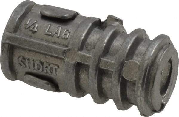 Powers Fasteners - 1/2" Diam, 1/2" Drill, Lag Shield Concrete Anchor - Zamac Alloy, Zinc-Plated Finish, Flat Head - Americas Industrial Supply