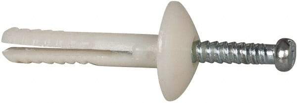 Powers Fasteners - 3/16" Diam, 3/16" Drill, 1" OAL, 5/8" Min Embedment Hammer Drive Concrete Anchor - Nylon (Body)/Steel (Drive Pin), Zinc-Plated Finish, Mushroom Head - Americas Industrial Supply