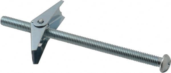 Powers Fasteners - 3/8" Screw, 3/8" Diam, 6" Long, Toggle Bolt Drywall & Hollow Wall Anchor - 7/8" Drill, Zinc Plated, Steel, Grade Zamac 7, Use in Drywall & Wallboard - Americas Industrial Supply