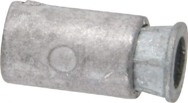 Powers Fasteners - 3/8" Diam, 3/8" Drill, 2" Min Embedment Caulk-In Concrete Anchor - Lead Alloy (Caulking Sleeve)/Zamac Alloy (Cone), Flat Head - Americas Industrial Supply