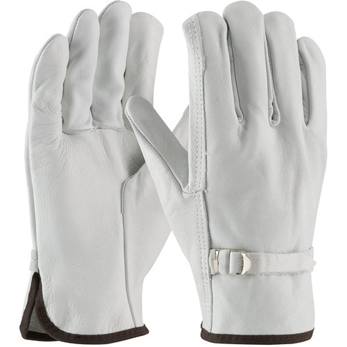 68-153/XL Leather Drivers Gloves - Top Grain Cowhide Drivers - Reg Grade - Straight Thumb - Pull Strap - Exact Industrial Supply