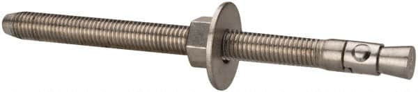 Powers Fasteners - 5/8" Diam, 5/8" Drill, 8-1/2" OAL, Wedge Expansion Concrete Anchor - 304 Stainless Steel, Hex Nut Head, Hex Drive, 7" Thread Length - Americas Industrial Supply