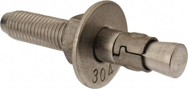 Powers Fasteners - 3/4" Diam, 3/4" Drill, 4-3/4" OAL, Wedge Expansion Concrete Anchor - 304 Stainless Steel, Hex Nut Head, Hex Drive, 2-7/8" Thread Length - Americas Industrial Supply
