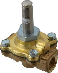 Parker - 1/2" Port, Two Way, Piloted Diaphragm, Brass Solenoid Valve - Normally Closed, 50 Max PSI, EPDM Seal - Americas Industrial Supply