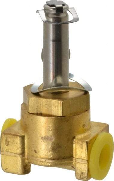 Parker - 1/8" Port, Three Way, Direct Acting, Brass Solenoid Valve - Normally Closed, 200 Max PSI, NBR Seal - Americas Industrial Supply