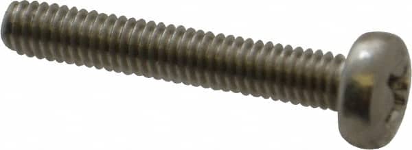 Value Collection - M4x0.70 Metric Coarse, 25mm Length Under Head Phillips Drive Machine Screw - Pan Head, Grade 18-8 Stainless Steel, Uncoated, Without Washer - Americas Industrial Supply