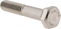 Value Collection - M8x1.25mm Metric Coarse, 45mm Length Under Head Hex Head Cap Screw - Partially Threaded, Grade 18-8 & Austenitic A2 Stainless Steel, 13mm Hex - Americas Industrial Supply