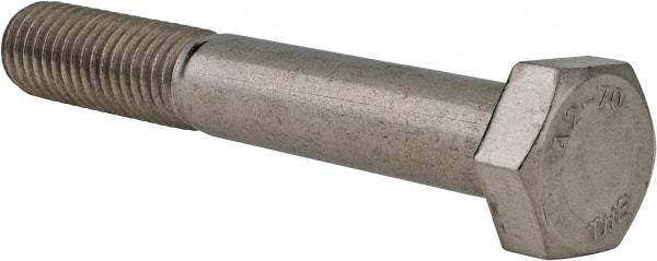 Value Collection - M12x1.75mm Metric Coarse, 80mm Length Under Head Hex Head Cap Screw - Partially Threaded, Grade 18-8 & Austenitic A2 Stainless Steel, 19mm Hex - Americas Industrial Supply