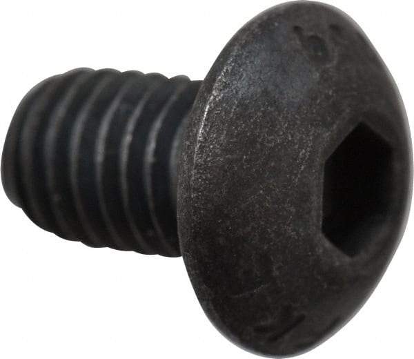 Value Collection - M5x0.80 Metric Coarse Hex Socket Drive, Button Screw - Grade 10.9 Alloy Steel, Black Oxide Finish, Fully Threaded, 8mm Length Under Head - Americas Industrial Supply