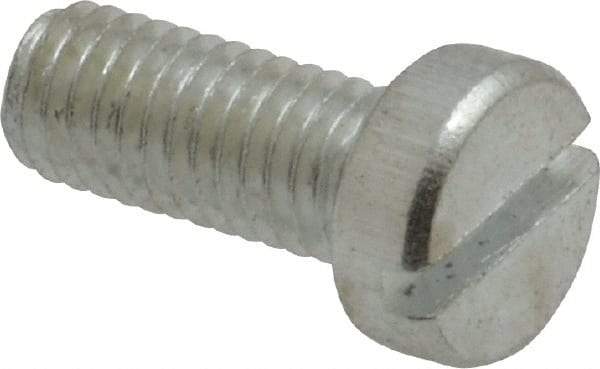 Value Collection - M5x0.80, 12mm Length Under Head Slotted Drive Machine Screw - Cheese Head, Grade 4.8 Steel, Zinc-Plated Finish, Without Washer - Americas Industrial Supply