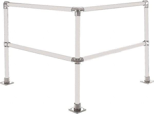 Hollaender - 4' Long x 42" High, Aluminum Corner Section - 1.9" Pipe, Includes 3 Sub Assembled Posts, 4 Horizontal Rails, Bag with 3 Flanges, Instructions, Assembly Tool - Americas Industrial Supply