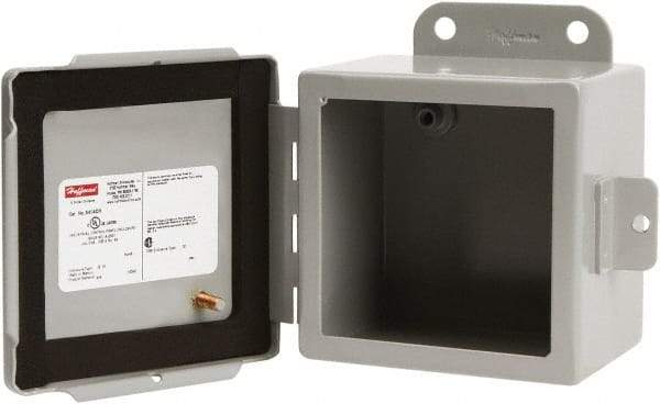 nVent Hoffman - Steel Junction Box Enclosure Hinge Flat Cover - NEMA 12, 13, 12" Wide x 14" High x 6" Deep - Americas Industrial Supply
