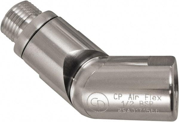 Chicago Pneumatic - 1/2 Male x Female NPT Pneumatic Hose Swivel Fitting - 1/2" ID, Aluminum, Industrial Interchange, 1-5/32" Body Diam - Americas Industrial Supply