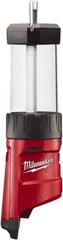 Milwaukee Tool - LED Bulb, 400 Lumens, Spotlight/Lantern Flashlight - Red Plastic Body, 12V Lithium-Ion Batteries Not Included - Americas Industrial Supply