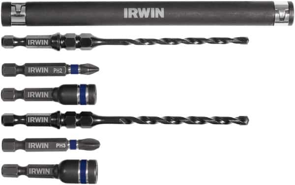 Irwin - 7 Piece 3/16" & 1/4" Concrete Anchor Installation Kit - For Use with Impact Drivers and Rotary Drills - Americas Industrial Supply