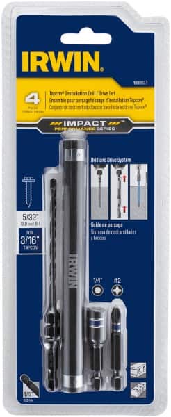 Irwin - 4 Piece 3/16" Concrete Anchor Installation Kit - For Use with Impact Drivers and Rotary Drills - Americas Industrial Supply