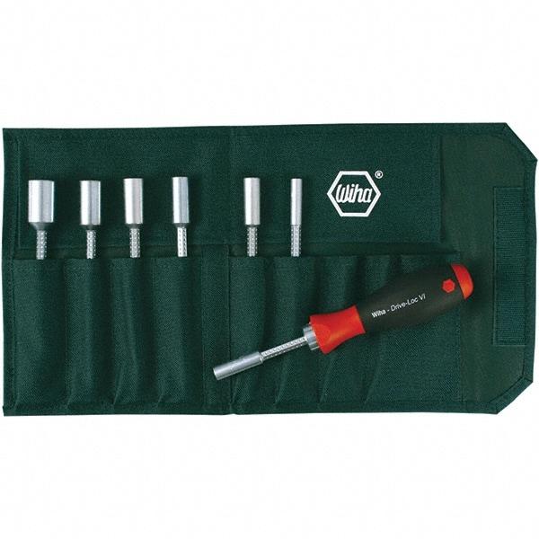 Wiha - 8 Piece, 5 to 10mm Nut Driver Set - Standard Shaft, Cushion Grip Handle - Americas Industrial Supply
