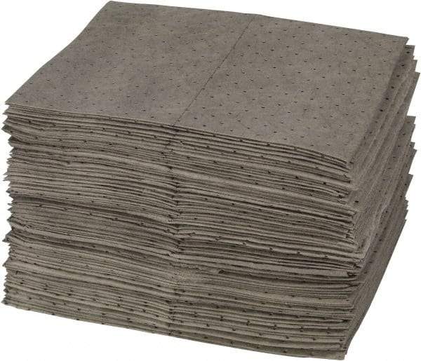 Brady SPC Sorbents - 25 Gal Capacity per Package, Universal Pad - 19" Long x 15" Wide, Gray, Polypropylene - Americas Industrial Supply