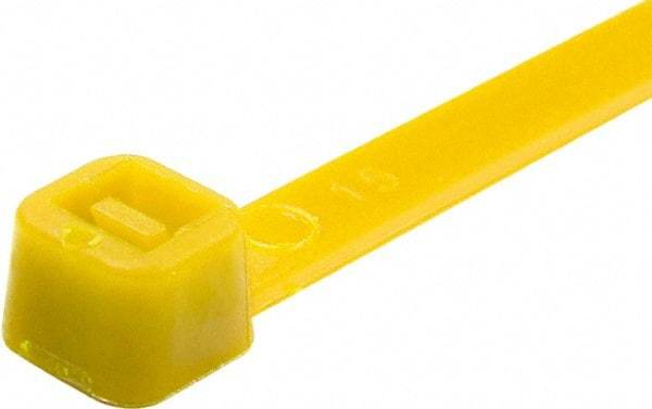 Value Collection - 9.8" Long Yellow Nylon Standard Cable Tie - 40 Lb Tensile Strength, 70mm Max Bundle Diam - Americas Industrial Supply