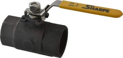Sharpe Valves - 2" Pipe, Standard Port, Carbon Steel Steam Service Ball Valve - 1 Piece, Inline - One Way Flow, FNPT x FNPT Ends, Locking Lever Handle, 1,500 WOG, 250 WSP - Americas Industrial Supply
