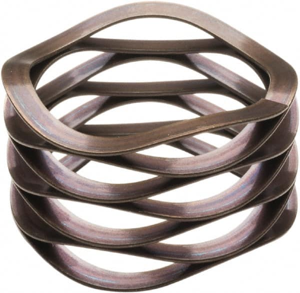 Associated Spring Raymond - 9.53mm ID x 14.27mm OD, Grade 17-7 PH Stainless Steel Multiwave Disc Spring - 0.23mm Thick, 4.95mm Overall Height, 2.92mm Deflection, 5 Lb at Deflection - Americas Industrial Supply