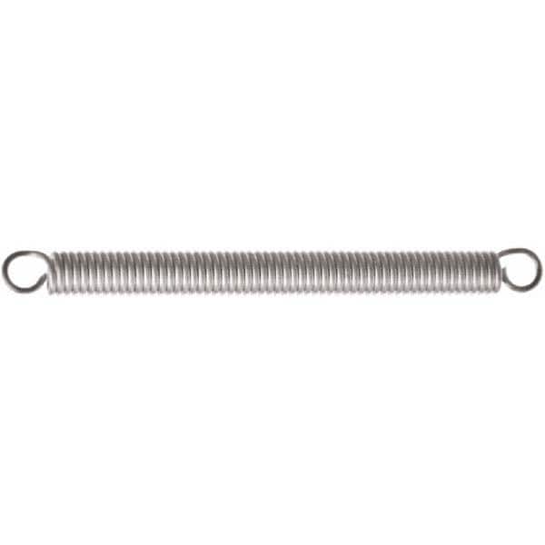 Associated Spring Raymond - 14mm OD, 136.61 N Max Load, 52.7mm Max Ext Len, Stainless Steel Extension Spring - Americas Industrial Supply