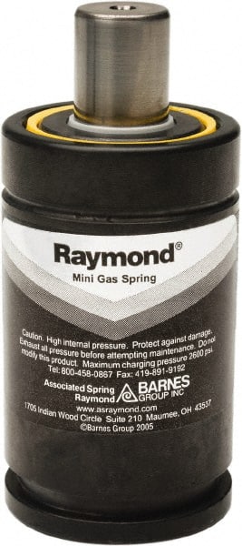 Associated Spring Raymond - 15mm Rod Diam, 24.9mm Diam, 125mm Max Stroke, Nitrogen Gas Spring Cylinder - Americas Industrial Supply