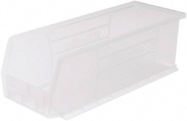 Akro-Mils - 50 Lb. Load Capacity, 14-3/4" Deep, Clear Polymer Hopper Stacking Bin - 5" High x 5-1/2" Wide x 14-3/4" Long - Americas Industrial Supply