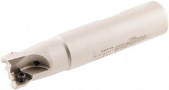 Iscar - 5/8" Cut Diam, 0.2" Max Depth of Cut, 5/8" Shank Diam, 3" OAL, Indexable Square Shoulder Helical End Mill - HM390 TCKT 0703PCTR Inserts, Weldon Shank, 0° Lead Angle, Through Coolant, Series HeliIQMill - Americas Industrial Supply