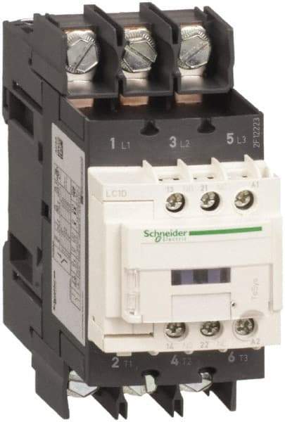 Schneider Electric - 3 Pole, 120 Coil VAC at 50/60 Hz, 65 Amp at 440 VAC, Nonreversible IEC Contactor - CCC, CSA, CSA C22.2 No. 14, EN/IEC 60947-4-1, EN/IEC 60947-5-1, GOST, RoHS Compliant, UL 508, UL Listed - Americas Industrial Supply