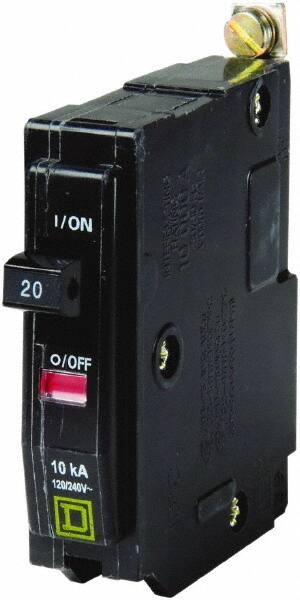 Square D - 20 Amp, 240 VAC, 1 Pole, Bolt On Miniature Circuit Breaker - 14-8 AWG - Americas Industrial Supply