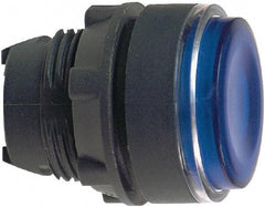 Schneider Electric - 22mm Mount Hole, Flush, Pushbutton Switch Only - Round, Blue Pushbutton, Illuminated, Momentary (MO) - Americas Industrial Supply