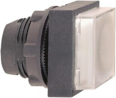 Schneider Electric - 22mm Mount Hole, Extended Straight, Pushbutton Switch Only - Square, White Pushbutton, Illuminated, Momentary (MO) - Americas Industrial Supply