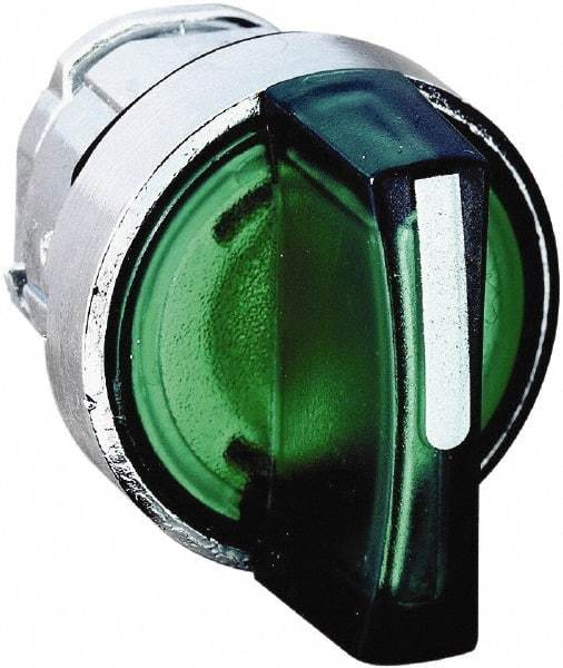 Schneider Electric - 22mm Mount Hole, 3 Position, Handle Operated, Selector Switch - Green, Maintained (MA), Illuminated, Shock, Vibration and Water Resistant - Americas Industrial Supply