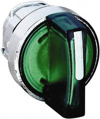 Schneider Electric - 22mm Mount Hole, 3 Position, Handle Operated, Selector Switch - Green, Maintained (MA), Illuminated, Shock, Vibration and Water Resistant - Americas Industrial Supply