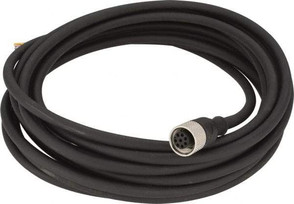 Telemecanique Sensors - 2 Amp, M12 8 Pin Female Straight Cordset Sensor and Receptacle - 250 VAC, 300 VDC, 5m Cable Length, IP67 Ingress Rating - Americas Industrial Supply