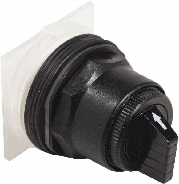 Schneider Electric - 30mm Mount Hole, 3 Position, Knob and Pushbutton Operated, Selector Switch Only - Black, Maintained (MA), without Contact Blocks, Anticorrosive, Weatherproof, Dust and Oil Resistant - Americas Industrial Supply