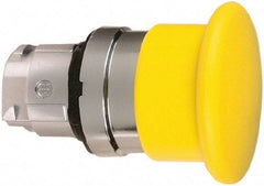 Schneider Electric - 22mm Mount Hole, Extended Mushroom Head, Pushbutton Switch Only - Round, Yellow Pushbutton, Nonilluminated, Momentary (MO) - Americas Industrial Supply