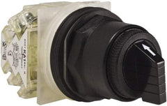 Schneider Electric - 1.18 Inch Mount Hole, 3 Position, Knob and Pushbutton Operated, Selector Switch - Black, Maintained (MA), Anticorrosive, Weatherproof, Dust and Oil Resistant - Americas Industrial Supply