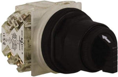 Schneider Electric - 1.18 Inch Mount Hole, 3 Position, Knob and Pushbutton Operated, Selector Switch - Black, Maintained (MA), Anticorrosive, Weatherproof, Dust and Oil Resistant - Americas Industrial Supply