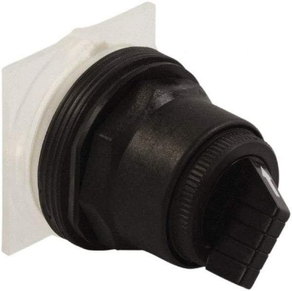 Schneider Electric - 30mm Mount Hole, 2 Position, Knob and Pushbutton Operated, Selector Switch Only - Black, Maintained (MA), without Contact Blocks, Anticorrosive, Weatherproof, Dust and Oil Resistant - Americas Industrial Supply
