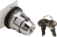 Schneider Electric - 30mm Mount Hole, 3 Position, Knob and Pushbutton Operated, Selector Switch Only - Black, Momentary (MO), without Contact Blocks, Weatherproof and Dust and Oil Resistant - Americas Industrial Supply