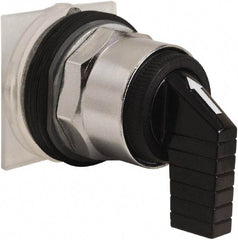 Schneider Electric - 30mm Mount Hole, 3 Position, Knob and Pushbutton Operated, Selector Switch Only - Black, Momentary (MO), without Contact Blocks, Weatherproof and Dust and Oil Resistant - Americas Industrial Supply