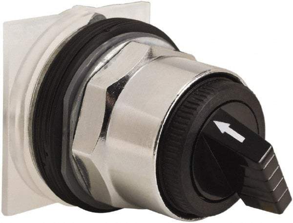 Schneider Electric - 30mm Mount Hole, 2 Position, Knob and Pushbutton Operated, Selector Switch Only - Black, Maintained (MA), without Contact Blocks, Weatherproof and Dust and Oil Resistant - Americas Industrial Supply