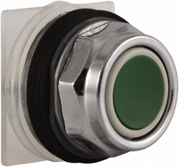Schneider Electric - 30mm Mount Hole, Extended Straight, Pushbutton Switch Only - Green Pushbutton, Momentary (MO) - Americas Industrial Supply